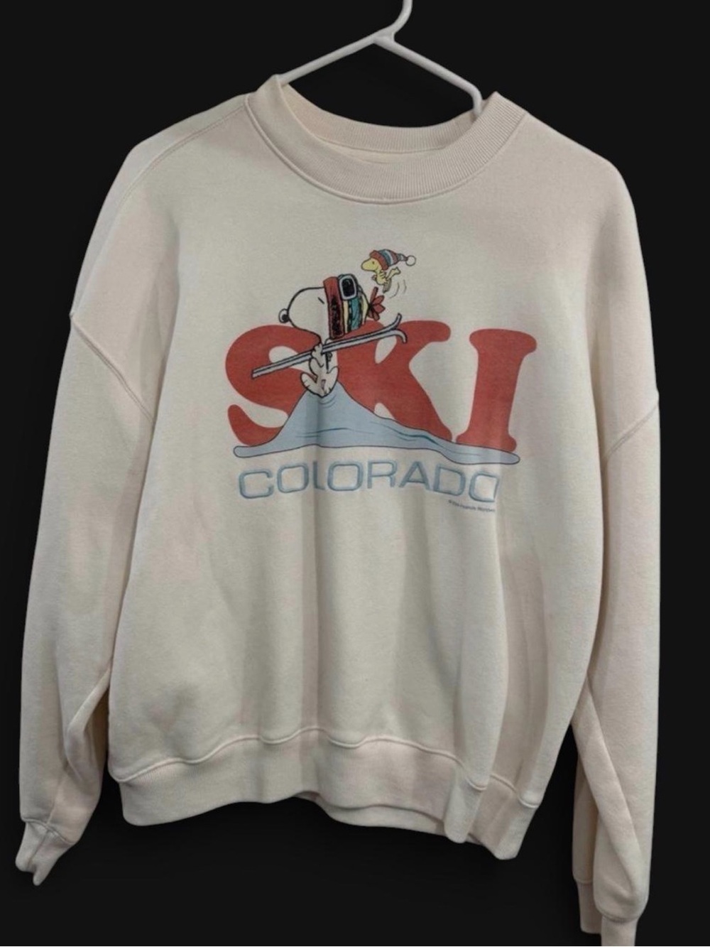 Hollister Snoopy Ski Colorado Crewneck Sweatshirt - Cream